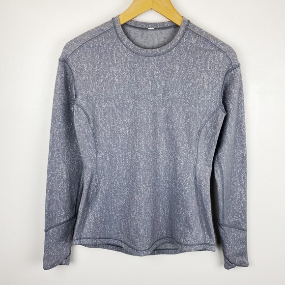 Lululemon Outrun Long Sleeve Running Luon Suited Jacquard Arctic Grey Size 6 - Picture 2 of 9